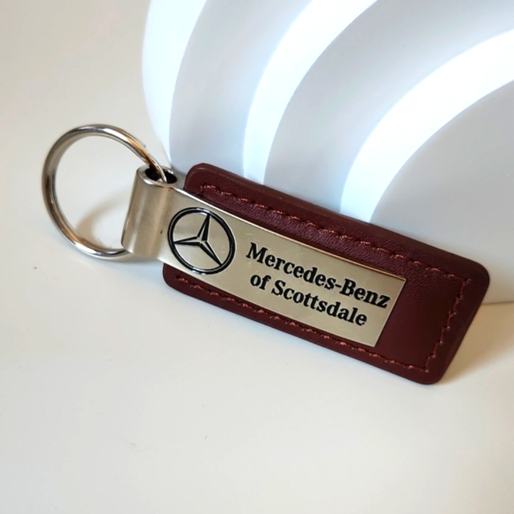 Mercedes Benz Burgundy Leather "Scottsdale" Keychain